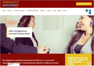 Indigenous Leadership Development Institute Inc. website homepage