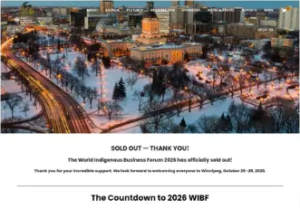 World Indigenous Business Forum website homepage